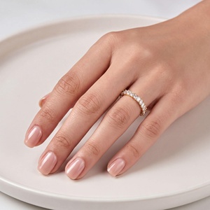 Marquise Cut Lab Grown Diamond Full Eternity Band 10K 14K 18K Solid Gold Anniversary <b>Stacking</b> Wedding Fine <b>Rings</b> For Women - Product Image 5