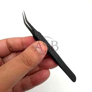 แหนบปลายแหลมสีดำด้านสำหรับต่อขนตา สแตนเลสสตีล จับแน่น ทนทาน - Product Image 6