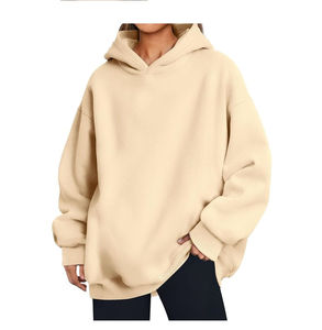 Custom Women's <b>Tracksuits</b> Heavy Weight 500 GSM 350 GSM <b>Polyester</b>/Cotton Fleece Embroidered Oversized Hoodie Shorts - Product Image 3