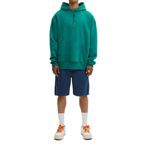 Sweat-shirt à capuche vert émeraude pour homme, coupe ample, en molleton de coton, décontracté, avec poche avant, pour l'automne - Product Image 5