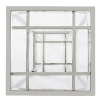 Table console moderne en acier inoxydable avec plateau en verre transparent pour l'entrée de la maison et la décoration de mariage en hôtel