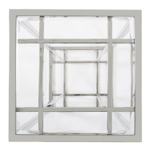 Table console moderne en acier inoxydable avec plateau en verre transparent pour l'entrée de la maison et la décoration de mariage en hôtel - Product Image 2