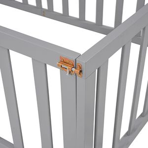 Letto a giorno in legno grigio a una piazza e mezza con recinzione per bambini - Codice prodotto precedente WF289661AAE - Product Image 5
