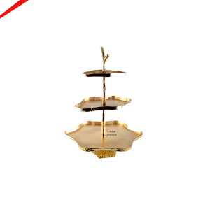 Support à gâteau élégant en métal plaqué or, design moderne et luxueux en forme d'arbre, pour la décoration de mariage - Product Image 5
