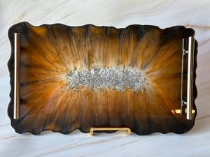 Wholesale Customizable Handmade Resin Tray with Model Coasters Serving and <b>Table</b> <b>Protection</b> Set for Home Use - Product Image 6