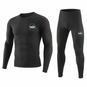 Ensemble de sous-vêtements de sport pour hommes en nylon, séchage rapide, antibactérien, respirant, taille élastique, longueur intégrale, entraînement, taille haute très élastique - Product Image 5
