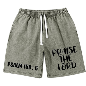 Custom Men's Sweat Acid Wash Casual Shorts Eco-Friendly 260 280 300 GSM Cotton Raw Hem Drawstring Screen Printing Logo Design - Product Image 1