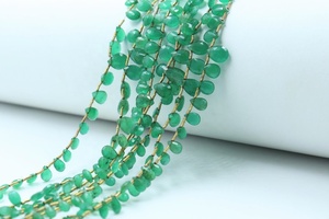 Perles d'émeraude naturelle de Zambie, facettées en forme de poire, 5-7 mm, 11 pouces, trou de 0,40 mm pour la fabrication de bracelets et de colliers - Product Image 5
