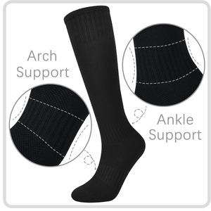 Custom Black Knee High Sports <b>Socks</b> Breathable Cushioned Team Football Soccer Baseball Athletic <b>Socks</b> OEM Wholesale For Adults - Product Image 6