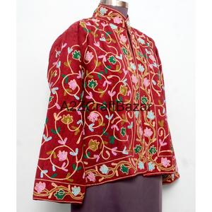 เสื้อแจ็คเก็ตผ้าฝ้ายปักลายอินเดียสำหรับผู้หญิง ฤดูใบไม้ผลิ/ฤดูใบไม้ร่วง/ฤดูหนาว เป็นมิตรกับสิ่งแวดล้อม ระบายอากาศได้ดี แห้งเร็ว แขนยาว ความยาวปกติ - Product Image 4