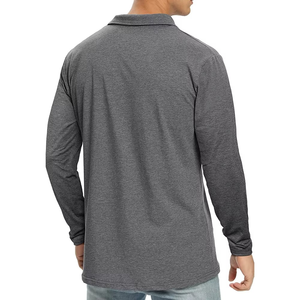 Polo à manches longues pour homme, prix bas, bonne qualité, coton et polyester, polo décontracté avec poche - Product Image 3