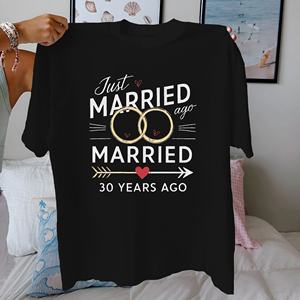 Aniversario Recién casados Hace 30 años Camiseta cómoda de algodón puro para mujer - Product Image 1