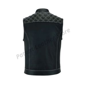 Wholesale Latest Style Genuine Leather Made Men <b>Vest</b> for Outdoor Wear OEM Custom Service Men Leather <b>Vests</b> in Bulk Quantity - Product Image 2