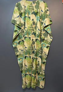 Robe kaftan sans manches en coton à imprimé tropical, décontractée, pour l'été, vêtements de plage pour femmes, vêtements de détente, Naaz Textile - Product Image 2