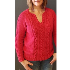 Pull en tricot jacquard à col rond et manches longues en pur coton pour femme, personnalisable, fabriqué au Bangladesh - Product Image 4