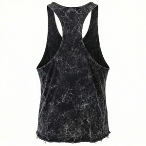 OEM Custom Men's <b>Y2K</b> Stringer Tank <b>Top</b> Raw Hem Bodybuilding Gym Muscle Sleeveless 100% Cotton Quick Dry Eco-Friendly Breathable - Product Image 5