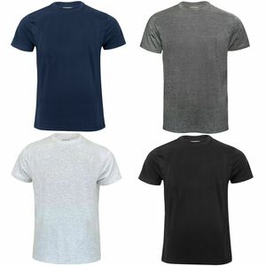 Men's Regular Fit 100% Cotton Jersey T-Shirt <b>Short</b> <b>Sleeve</b> O-Neck Casual Solid Color Breathable Knitted Plain Dyed Black White - Product Image 4