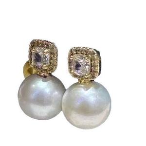 Boucles d'oreilles en perles d'eau douce de 10-11 mm, blanches et violettes, avec une forte brillance, argent S925, longues, féminines, tempérament, bijoux en diamant - Product Image 5