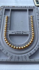 1 ensemble de perles dorées de mer du Sud pour collier, directement provenant de la ferme locale, ensemble de colliers, qualité A, taille des perles 9-10 mm - Product Image 2