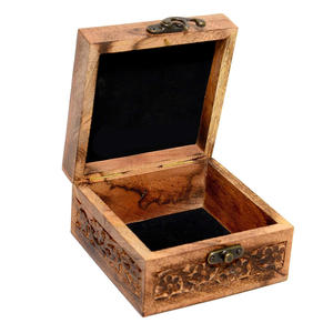 Budget Friendly Wooden Keepsake Box for Jewelry <b>Memories</b> <b>Gifts</b> Small Treasures Elegant Vintage Carved Decoration Aaliyan Impex - Product Image 4