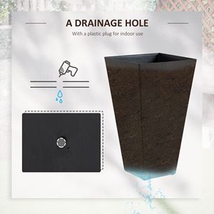 Ensemble de 3 jardinières en plastique d'extérieur anti-fissuration et résistantes à la décoloration, de 28 pieds de hauteur, forme carrée, pots à fleurs, surface mate, nouveau design pour le jardin - Product Image 6