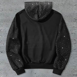 เสื้อฮู้ดดี้ผู้ชายผ้าฝ้ายฟลีซ 100% ตกแต่งด้วยคริสตัล สไตล์สตรีทแฟชั่น สำหรับใส่กลางแจ้งในฤดูหนาว ระบายอากาศได้ดี เป็นมิตรต่อสิ่งแวดล้อม - Product Image 2