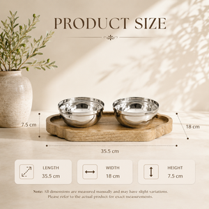 Elegante juego de tazones metálicos para servir sobre un plato de madera, duradero, ideal para frutos secos, nueces, condimentos y como organizador de joyas. - Product Image 2