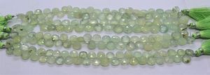 Cuentas facetadas de prehnita natural AAA en forma de corazón de 9x10 mm, hilo de cuentas de prehnita de 8 pulgadas, cuentas sueltas verdes en forma de corazón para joyería - Product Image 4