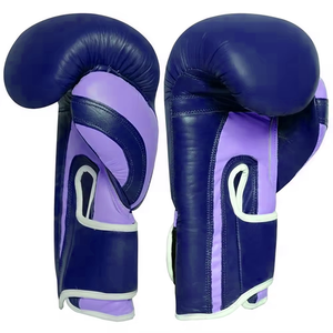 Gants de boxe professionnels en cuir de qualité supérieure, logo personnalisé, fermeture à lacets, design absorbant les chocs, pour MMA et kick-boxing unisexe - Product Image 3
