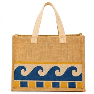 Sac de courses en jute naturel laminé, sac de courses pour la vente au détail, 42x35x15 cm, logo personnalisé, vente en gros, OEM, marque privée, modèle PH-JT-20 - Product Image 2