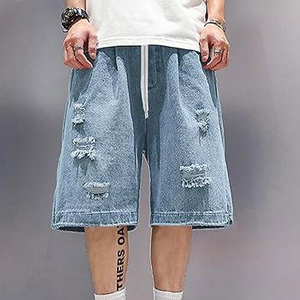 High Quality Summer <b>Men</b> Denim Shorts Male <b>Jeans</b> <b>Men's</b> Short Pants Young <b>Jeans</b> Fit Skinny Breathable Light Weight Custom Design - Product Image 5