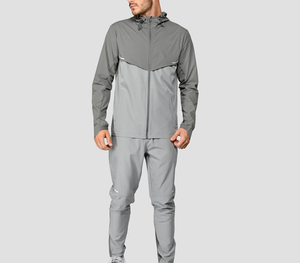 Latest Design <b>Vintage</b> Breathable Casual Winter <b>Windbreaker</b> Sweatsuit Set Embroidery Zip Jacket Jogger Pants Polyester/Nylon - Product Image 3