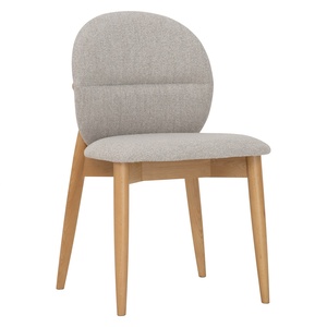 Chaise de salle à manger rembourrée de style moderne du milieu du siècle, avec structure en hêtre naturel, pour ensembles de salle à manger - Product Image 1