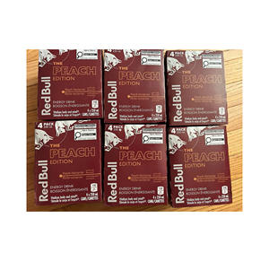 Bebida Energética Red Bull Peach Edition Auténtica, Sabor Melocotón Blanco y Nectarina, 24 Latas de 255 ml con 114 mg de Cafeína, Suministro al por Mayor - Product Image 1