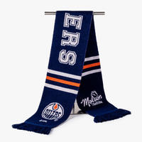 Maßgefertigter Unisex Wendeschal aus Acryl-Jacquard, Leichter Quadratischer Strickschal, Winddichter Fußball-Fan-Schal, Team-College-Winterschal