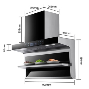 Campana <span class=keywords><strong>de</strong></span> <span class=keywords><strong>Cocina</strong></span> Inteligente <span class=keywords><strong>de</strong></span> <span class=keywords><strong>90</strong></span> <span class=keywords><strong>cm</strong></span> con Calentador <span class=keywords><strong>de</strong></span> Alimentos, Autolimpieza, Control por Voz y Gestos, <span class=keywords><strong>Extractor</strong></span> <span class=keywords><strong>de</strong></span> Alta Potencia <span class=keywords><strong>de</strong></span> Succión para el Hogar - Product Image 6