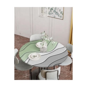 Cotton Gradient Table Cloth Manufacturer Green Layered Embroidered Waterproof Oil Resistant Bulk OEM Private Label Supply - Product Image 1