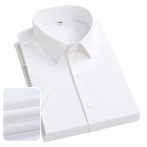 Chemise décontractée pour homme en popeline de polyester/coton, toucher soyeux, pour l'automne, à bouton unique, thermorégulatrice, infroissable et respirante - Product Image 2