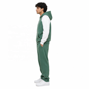 Sudadera Unisex con Capucha y Manga Raglán, Cierre de Cremallera, Corte Regular, Estilo Casual Urbano, con Bolsillo Frontal con Logotipo, Diseño de Chándal, ODM OEM - Product Image 4