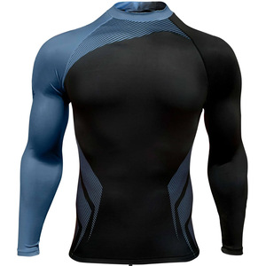 Custom Sublimated Rash Guard Men Quick Dry <b>Compression</b> <b>Shirt</b> Long Sleeve Gym Fitness Sportswear - Product Image 4