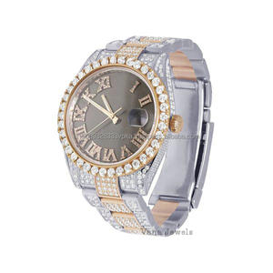 Montre-bracelet automatique élégante en moissanite avec diamant pour hommes, acier inoxydable de haute qualité, analogique, style hip hop antique de 41mm, entièrement glacé - Product Image 5