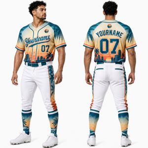 Ensemble de maillot et pantalon de baseball personnalisé, en polyester respirant à séchage rapide, vêtements d'équipe sportifs, impression par sublimation et broderie personnalisées - Product Image 1
