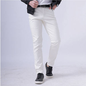 Pantalones de Cuero Genuino de Alta Calidad para Hombre, Corte Slim Fit, Diseño Transpirable con Tela de Lona - Product Image 2
