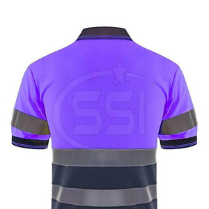 Polo de sécurité pour travaux en extérieur, classe 2 ANSI, tissu respirant imperméable, tissu performant réfléchissant, équipes de construction industrielle - Product Image 6