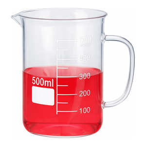 บีกเกอร์แก้วบอโรซิลิเกตพร้อมพวยกาและขีดบอกปริมาตร 100-500 มล. สำหรับการผสมในห้องปฏิบัติการ - Product Image 2