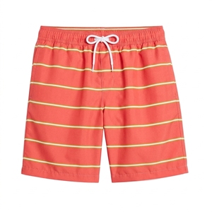 Shorts décontractés en toile pour hommes OEM, logo personnalisé, couleur unie, tricotés, respirants, taille mi-haute, teinture unie, pour l'extérieur, été - Product Image 5