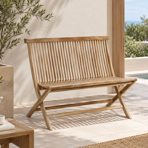 Banco de Madera de Teca Sólida Moderna para Exteriores, Muebles de Jardín y Patio para Hogar, Hotel, Resort, Villa, Balcón, Terraza y Uso Comercial - Product Image 5