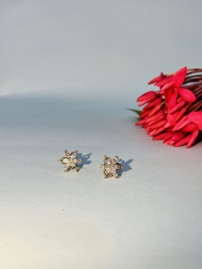 Pendientes de Diamantes Naturales con Corte Brillante Redondo, Certificados por GGL, Oro Rosa de 9K, Joyería de Boda para Mujer, Estilo Clásico, Uso Diario - Product Image 1
