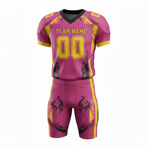 Maillots de football personnalisés durables imprimés par transfert thermique, ensemble uniforme de football américain respirant, grandes tailles 100% - Product Image 6