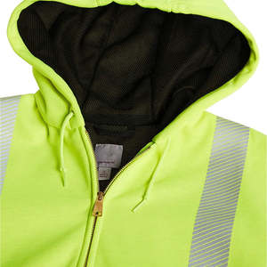 Veste de sécurité d'hiver unisexe en polyester réfléchissant certifiée ANSI, haute visibilité, pour agents de sécurité, travaux de construction, sweat à capuche haute visibilité - Product Image 3